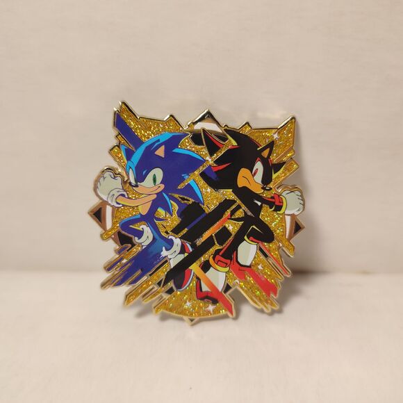 Sonic And Shadow The Hedgehog Enamel Pin Speed Stamp Blind Bag Series Rare Badge - Picture 1 of 3